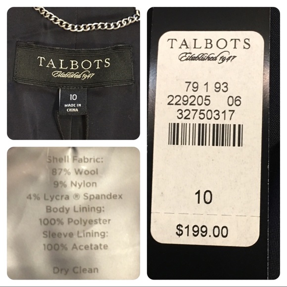 NWT! Talbots navy blazer - Picture 6 of 6